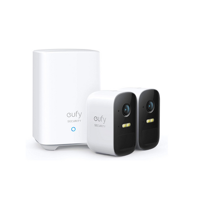 EufyCam 2C - Ensemble de 2 caméras sans fil  HD 1080 - Autonomie 180 Jours